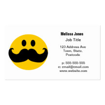 Smiley do bigode modelos cartões de visita