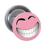 Smiley face grande cor-de-rosa sorrir forçadamente botons