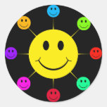 Smileys face coloridos adesivos redondos