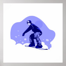 Snowboard azul impressão