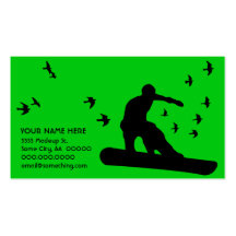 snowboard com pássaros cartões de visitas