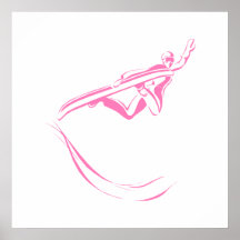 Snowboard cor-de-rosa posteres