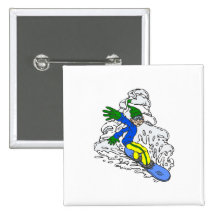 Snowboarder do amarelo do verde azul pins