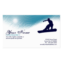 snowboarder muito ao alto cartões de visitas