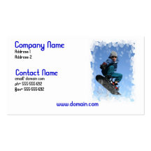 Snowboarder no cartão de visita da neve