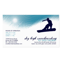 snowboarding muito ao alto cartao de visita