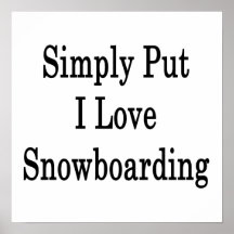 Snowboarding simplesmente psta do amor de I Pôsteres