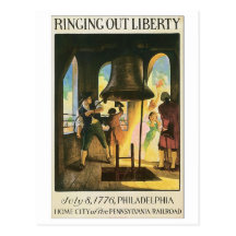 Soando para fora a liberdade, o 8 de julho de 1776 cartoes postais