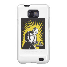Solda do trabalhador do metal do soldador retro capas samsung galaxy s2