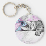 Sono no chaveiro cor-de-rosa do gato