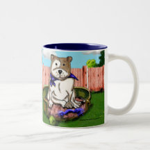 STAFFIE SORRI caneca de Staffie da cesta