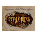 Steampunk projeta o cartão das engrenagens cartao postal