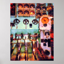 Steampunk - sala de comando elétrica posters
