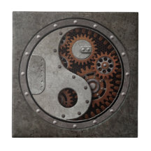 Steampunk Yin Yang Azulejo De Cerâmica