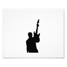 steve que sustenta o preto contínuo da guitarra impressão fotográficas