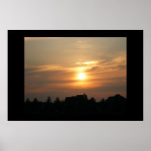 Sun ajustou-se no crepúsculo posteres