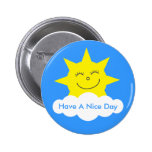 Sun feliz bonito tem um dia agradável customizável boton
