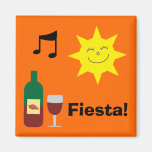 Sun feliz, música & ímã alaranjado da festa do vin imas de geladeira
