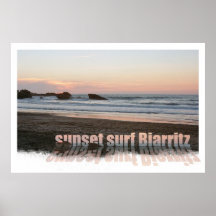 surf Biarritz do por do sol Posters