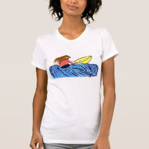 Surfista (fêmea) de Wahine Camiseta