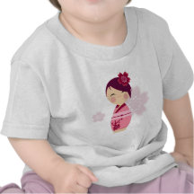 T do bebê de Kokeshi Sakura Tshirt