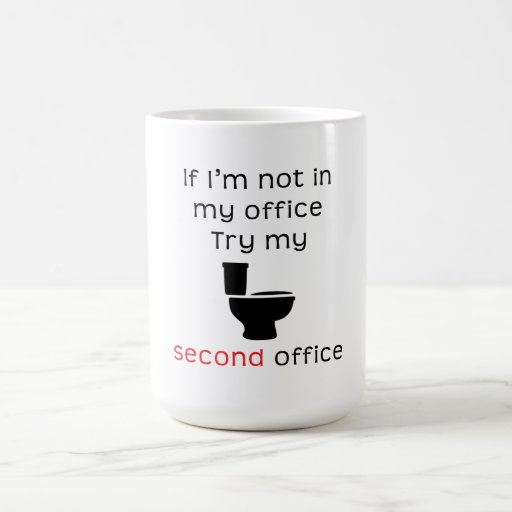 T engraçado do escritório do toalete segundo caneca