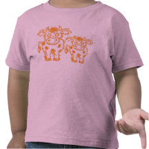 T-shirt bonito das vacas para crianças
