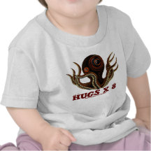 T-shirt bonito do bebê do polvo engraçado