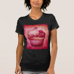 T-shirt cor-de-rosa do cupcake de Paisley