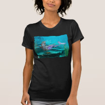 T-shirt para mulheres - sereia da arte da sereia d