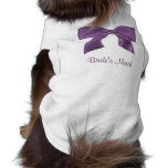 T-shirt roxo bonito do cachorrinho do arco roupas para caes