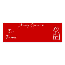 Tag do presente do Feliz Natal Modelo Cartao De Visita