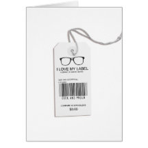 Tag masculino do geek cartão