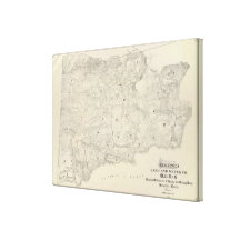 Tamalpais Terra e mapa de Água Empresa Impressão De Canvas Envolvida