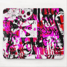 Tapete do rato cor-de-rosa dos grafites do verific mouse pad