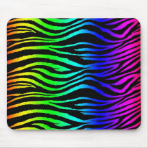 Tapete do rato da zebra do arco-íris mousepad
