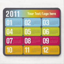 Tapete do rato de 2011 calendários mouse pads
