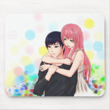 Tapete do rato do casal do Anime Mouse Pads