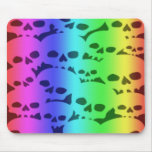 Tapete do rato dos crânios do arco-íris mouse pads