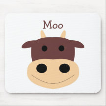 Tapete do rato marrom pequeno bonito da vaca mousepad