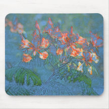 Tapete do rato tropical chamativo das flores mousepad