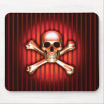 Tapete do rato vermelho do crânio mouse pad