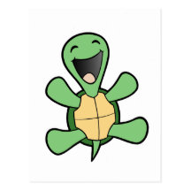 Tartaruga feliz cartoes postais