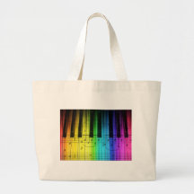Teclado e notas de piano do arco-íris bolsa