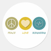 Tecnologia biológica do amor da paz adesivos em formato redondos