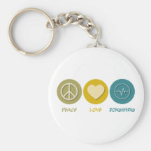 Tecnologia biológica do amor da paz chaveiros