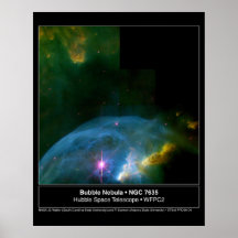 Telescópio de Hubble da nebulosa 7635 da bolha Poster