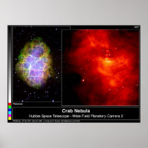 Telescópio de Hubble da nebulosa de caranguejo Posters