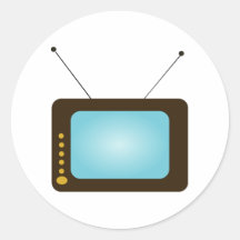 Televisão do vintage adesivos em formato redondos
