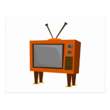 Televisão do vintage cartao postal